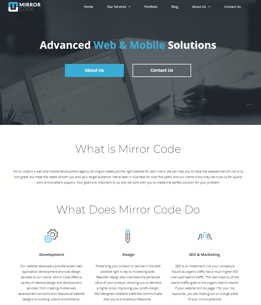 Mirror Code web development agency