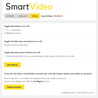 WordPress video plugin screenshot